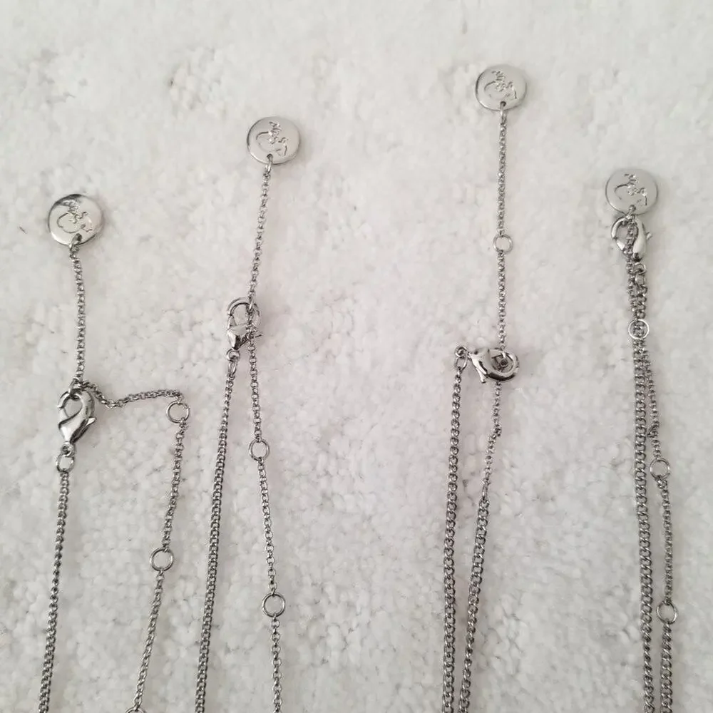 Lot of 4 Silver Tone Chain Necklace 20-24